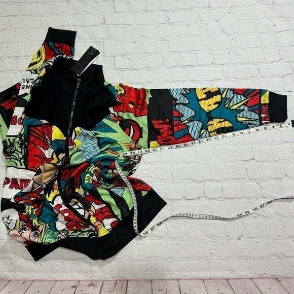 REASON CLOTHING BRAND comic strip printed 2 Piece Men’s Track Suit large NWT 90s - Picture 6 of 11